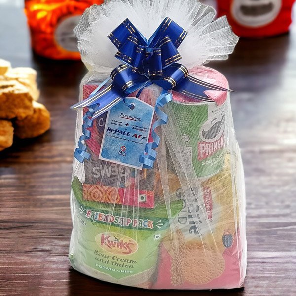 Net Gift Wrapping with Tag and Ribbon