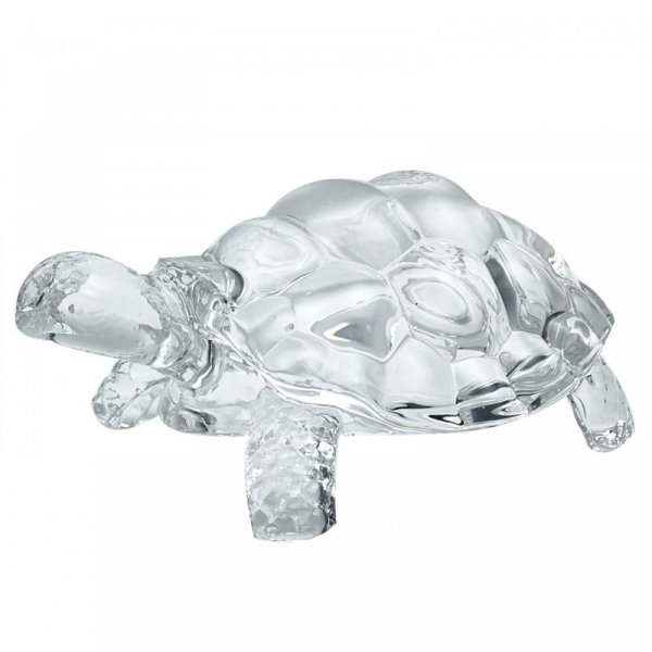 GoodLuck Gift: Crystal Clear Glass Tortoise 4.5'' - Medium