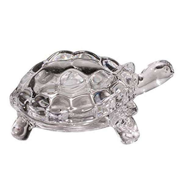 GoodLuck Gift: Crystal Clear Glass Tortoise - Small