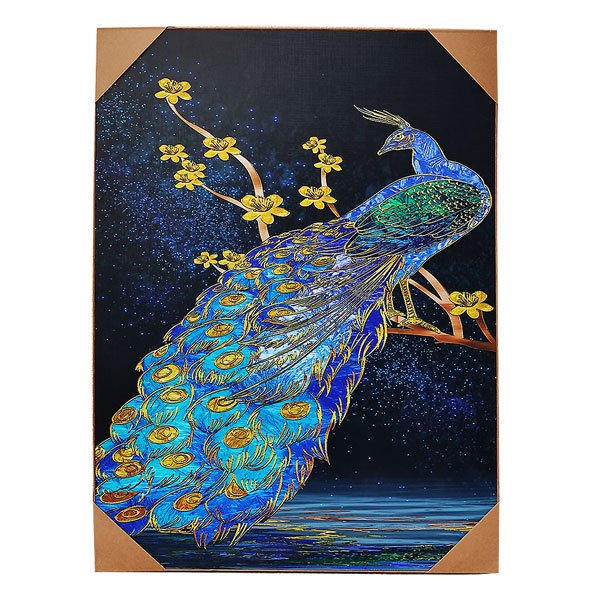 Wall Decor Beautiful Peacock Painting Print 32''