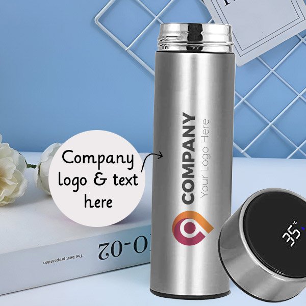 Personalised LED Temperature Display Thermos 500ML Water Bottle