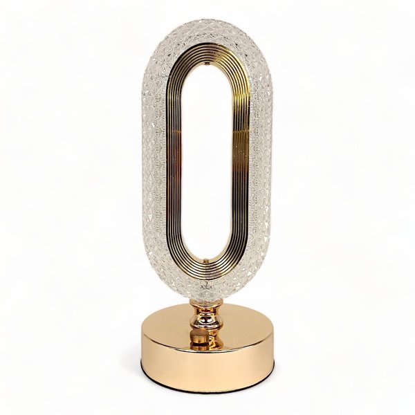 Oval Shaped Crystal Table Lamp 