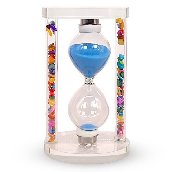 Crystal 5 Min Hourglass Blue - 4"