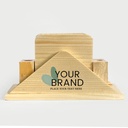 Customizable Wooden Tea Coaster Set with Pen Holder