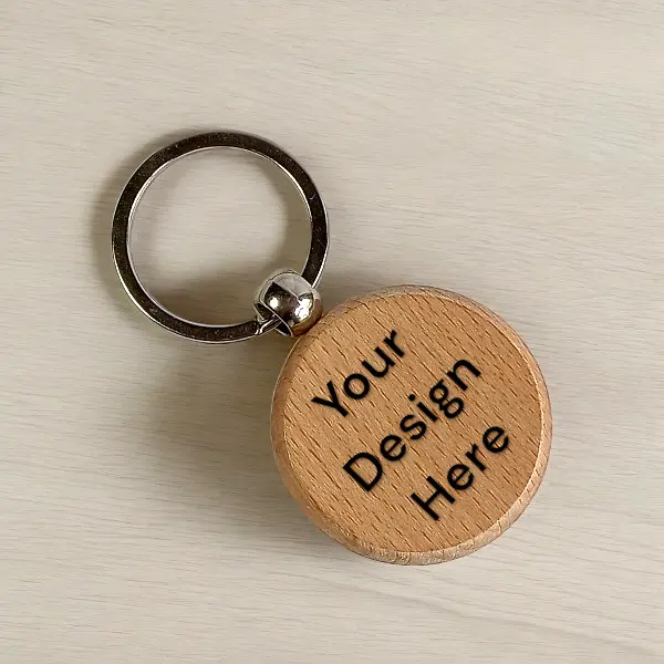 Personalized Round Wooden Keyring