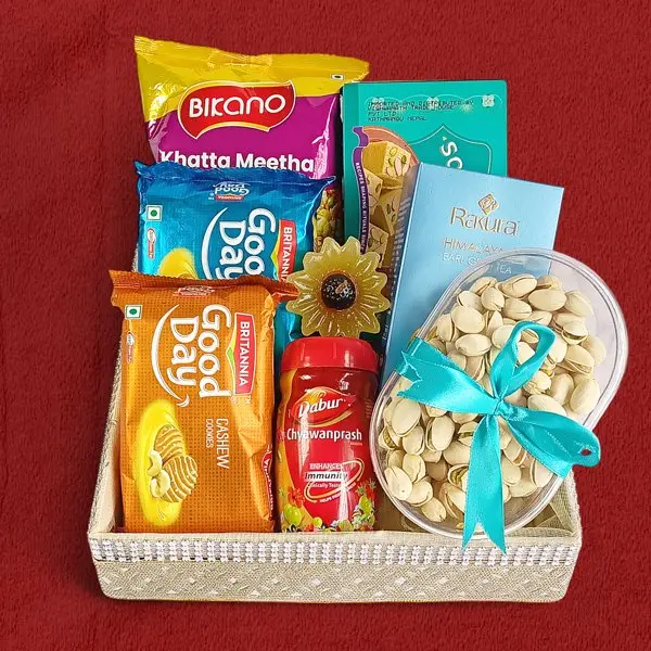 Food Gift Hamper with Dry Nuts in a Box
