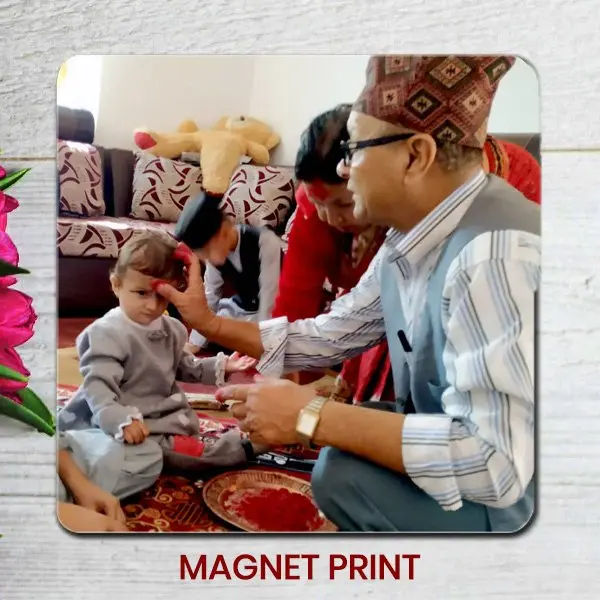 Dashain Themed Photo Fridge Magnet