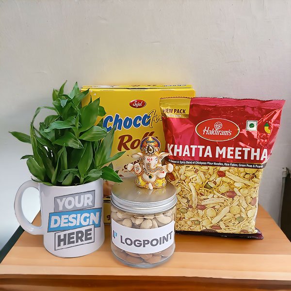 Customized Mug & Greeting Card with Snacks