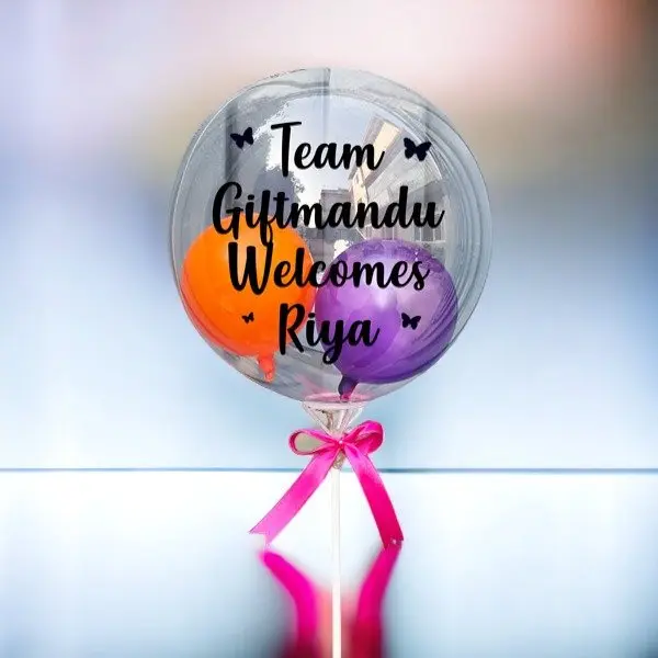 Personalized Name Print on Welcome Bobo Balloon 34"