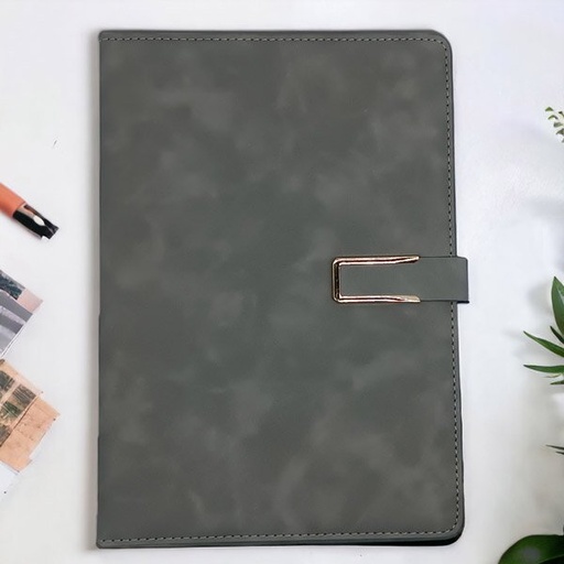[6927631711515-Grey] Personalised Premium Quality Medium Diary - Plain Grey