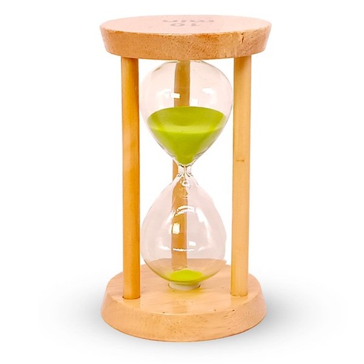 [SP-10590] 10 Min Mini Timer Wooden Hourglass Green "Citrus"