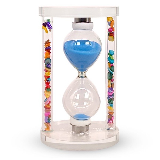 [SP-10604] Crystal 5 Min Hourglass Blue - 4"