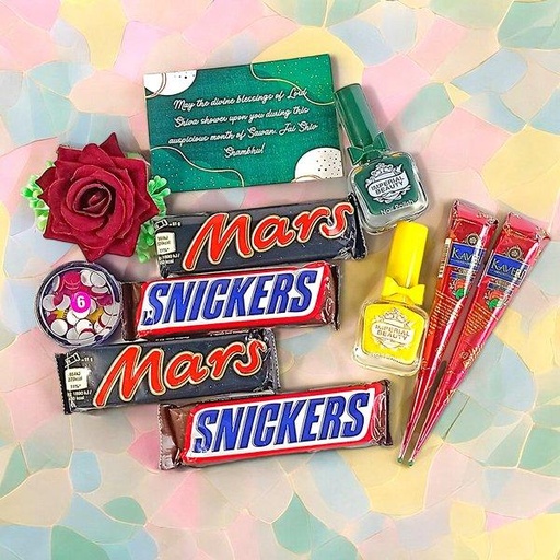 Traditional Shrawan Gifts And Sweets Combo