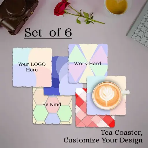 Personalized Design Tea Coaster Set - 6 Pieces