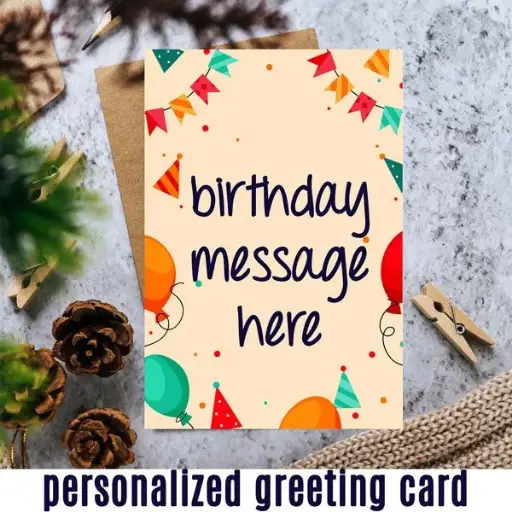 Personalized Birthday Message Greeting Card