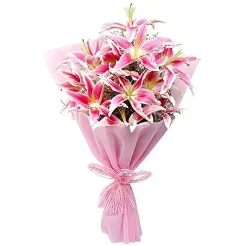 Beautiful Bouquet of 6 Lily Flowers