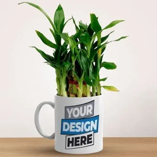 Personalised Ceramic Mug With Lucky Bamboo