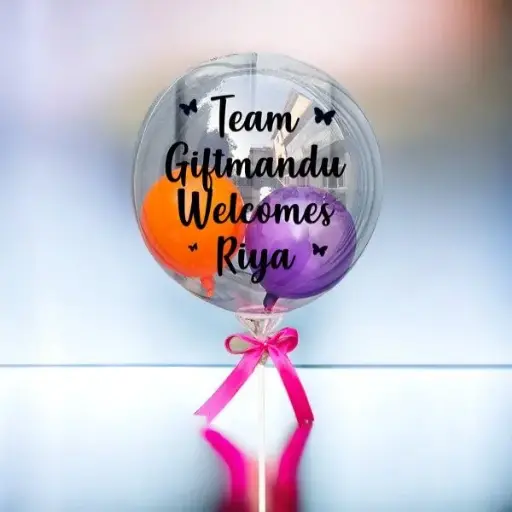 Personalized Name Print on Welcome Bobo Balloon 34"