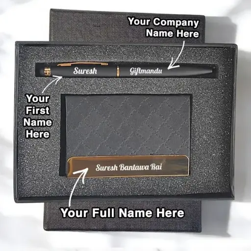 Engraved Pen & Card Holder Corporate Set
